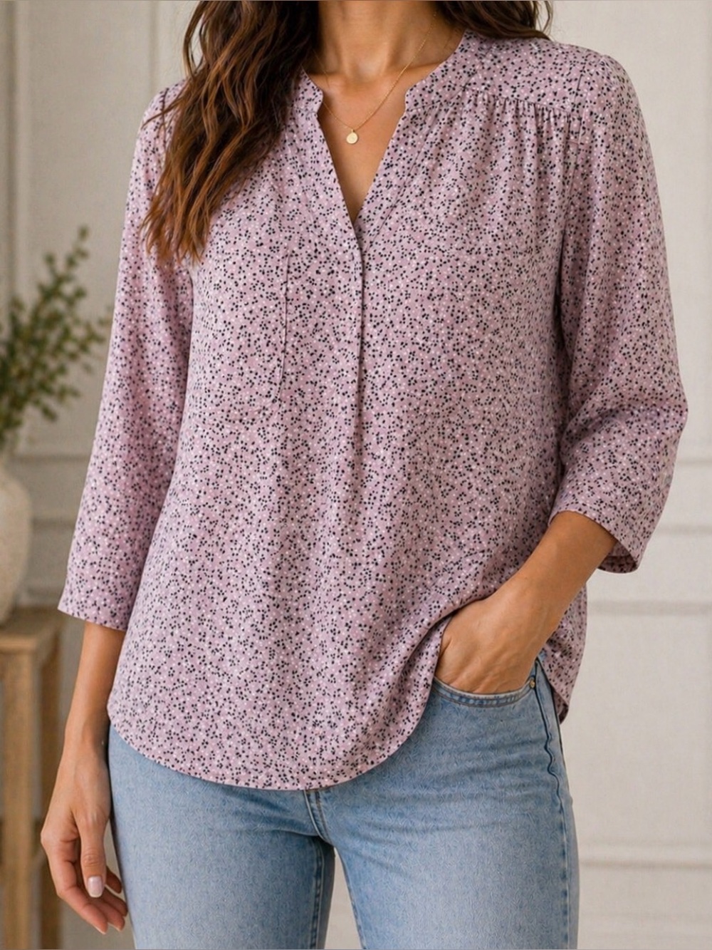 ❤️Cleo Floral Patterned Relaxed Fit Blouse Top